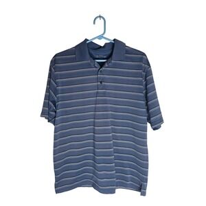 PGA TOUR Striped Golf Polo Shirt Moisture Wicking Performance Mens Size M